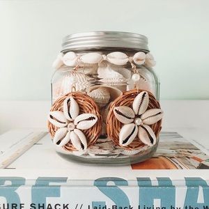 Wicker Cowrie Shell Earrings